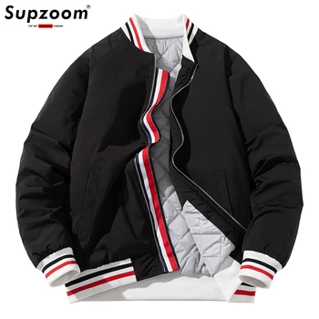 Марка дрехи Supzoom с логото модно мъжко палто, всекидневни бейзболен костюм, зимни дрехи, градинска памучен яке-бомбер