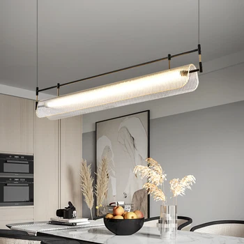 Модерен дизайн в стил минимализъм, led подвесная лампа, трапезария, кухня, бар, дневен тракт, спалня, черен таван полилей