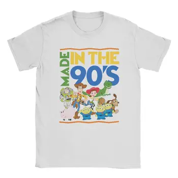 Мъжка тениска Disney Toy Story, направена през 90-те, дрехи от 100% памук, реколта тениски с къс ръкав и кръгло деколте, идея за подарък тениска