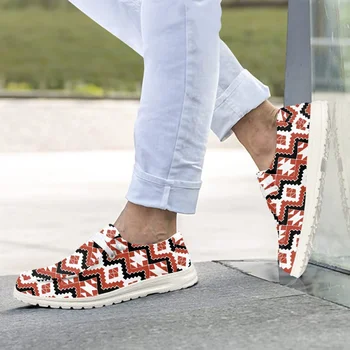 Мъжки бизнес ежедневни обувки със симетрична геометрична графичен печат INSTANTARTS по поръчка, нескользящая дишащи обувки на плоска подметка