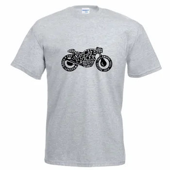 Мъжки Нова Мъжка Тениска с Кръгло деколте Cafe Racer Балансьор Classic, Вдъхновена от Байкерской Мотоциклетизъм Тениска, Ретро Dadmen, Готина Тениска, Класическа