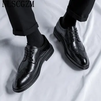 Мъжки обувки-броги Italiano Casuales, модел обувки за мъже, модни обувки-oxfords за булчински рокли, Мъжки Обувки за бизнес костюм