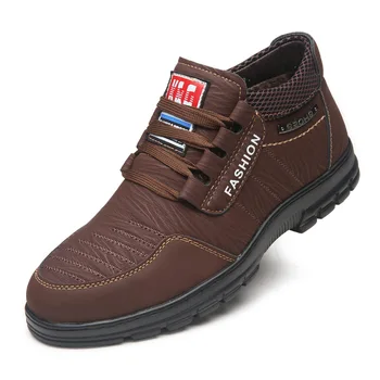 Мъжки обувки от естествена кожа на платформа, ежедневни обувки 2023, зимни модел обувки за разходки, Модерни мъжки бизнес маратонки Zapatos