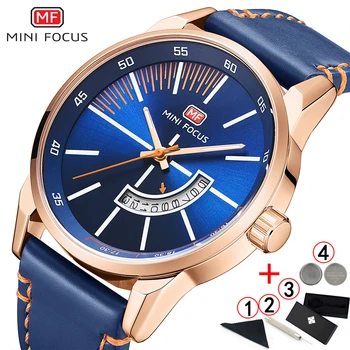 Мъжки часовник 2019 mini focus, луксозни маркови спортни кожени водоустойчив ръчен часовник, мъжки военни мъжки часовник 2019 Relogio Masculino