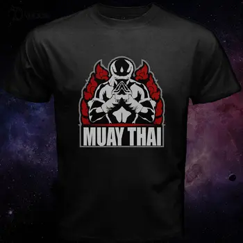 Нова Муай Тай, Тайланд, бойни изкуства, черна мъжки t-shirt Homme за високи и големи мъже, обидно тениски