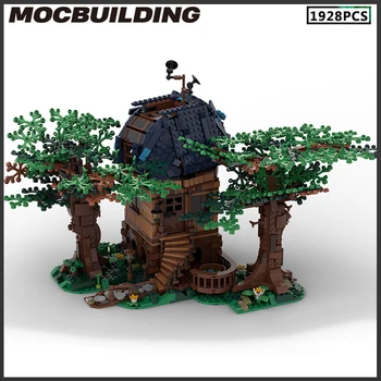 Обсерваторията Къщичка На Дърво Модел на MOC Строителни Блокове Горска Хижа САМ Тухли Детски Подарък За рождения Ден на Творчески Сглобяване на Играчки