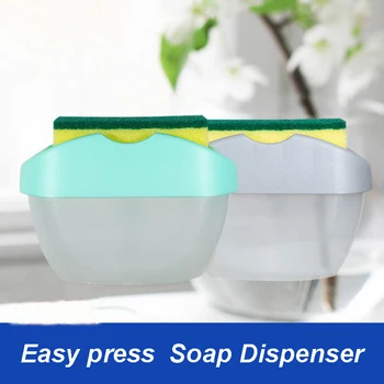 Опаковка сапун Притискателния тип, автоматична скоростна за издаване на течности, Помпа за сапун, Гъба, Caddy, Кухненски Ръчно Натиснете 2-в-1, Кутия За Съхранение на Течности 2021