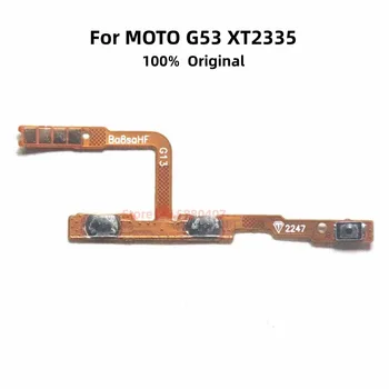 Оригиналът е за МОТО G53 XT2335 Бутон за включване изключване на звука странични бутони Конектор гъвкав кабел, Резервни части