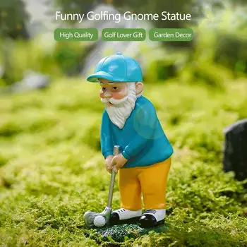Основана голф Статуя на градинско джудже Статуетка на Елф от смола Фигурки Градинско джудже Външен декор За вътрешен двор, на тревата, веранда