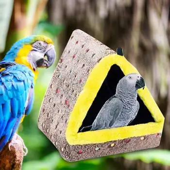 Полезно bird ' s nest триъгълна форма Лесна инсталация, Мека за кожата Папагали Домашни спално гнездо Къща