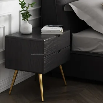 Проста скандинавски нощно шкафче Модерни мебели за спалня, в малък апартамент, Мини-шкаф за съхранение на Cabi Разтегателен страничната Cabi Масичка за съхранение на спалня