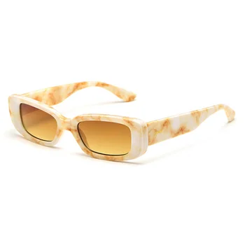 Реколта правоъгълни слънчеви очила Женски мъжки Луксозни дизайнерски 2023 Ретро Мраморни квадратни слънчеви очила Дамски нюанси UV400 Очила