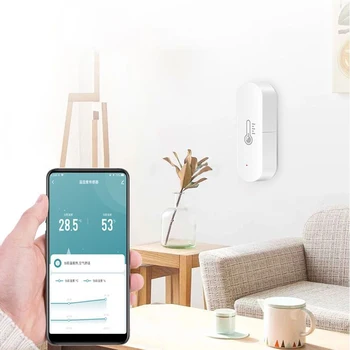 Сензор за температура и влажност на Hristo приложение Smart Life, дистанционно управление с Нов сензор за температура и влажност на въздуха Smart Life