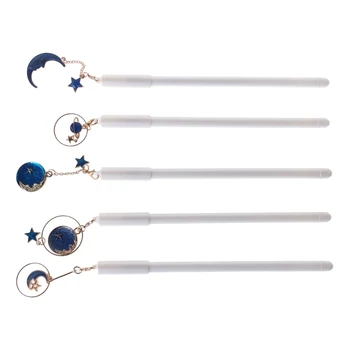 Синята звездна висулка във формата на звезди и Луната, гел писалка, канцеларски материали, ученически принадлежности Су