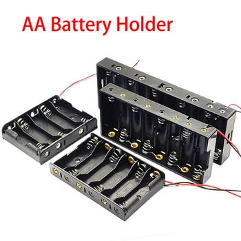 Слот 5/6/8/10 Притежателя батерии тип АА, калъф за съхранение на акумулаторни батерии тип АА, отделението за блок тип АА, калъф за АА с кабел, направи си сам