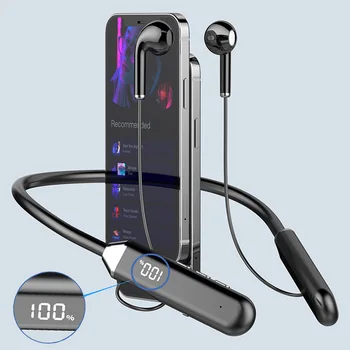 Слушалки с Bluetooth-шейным каишка, слушалки с магнитен led дисплей, водоустойчива спортна слушалки, безжични слушалки в ушите с микрофон