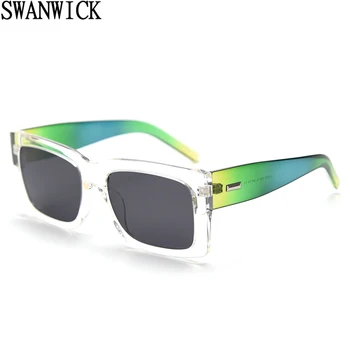 Слънчеви очила Swanwick TR90 в голяма рамка квадратни мъжки UV400 поляризирани слънчеви очила за жени за пътуване летен стил кафяв черен 2023 мъжки