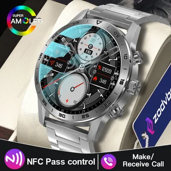 Смарт часовници с NFC За Мъже 1,45-Инчов HD, Голям AMOLED дисплей, Hi-Fi, Гласови Повиквания, Спортни GPS Часовници IP68, Водоустойчив Смарт Часовници ECG 2023
