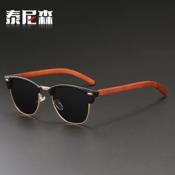 Специални слънчеви очила в Дървена Рамка за Вежди, Бизнес слънчеви очила за жени и мъже, 2023, Реколта Модни Поляризирани очила за шофиране, отразени овални нюанси uv400