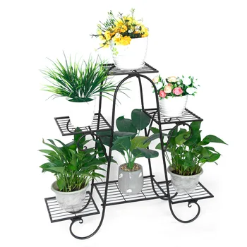 Стойка за цветя в стаята, стабилна голям капацитет, благородна удебелена стойка за зелени растения от тънко желязо, желязна стойка за цветя