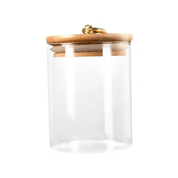 Стъклени буркани за съхранение на кухненски съдове Прозрачни Малки за кухненски дреболии Чай