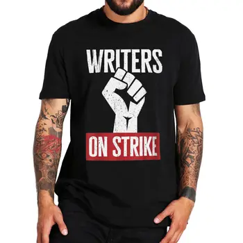 Тениска Writers On Strike 2023 WGA Harajuku С Къс Ръкав от 100% Памук Унисекс С кръгло деколте, Летни Тениски За Мъже, Женски Размера на ЕС
