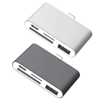Тип-C, USB Type C HUB OTG Сим CF SD TF Cardreader Адаптер Конвертор за MacBook Air Samsung Galaxy Note 8 S8 Аксесоари