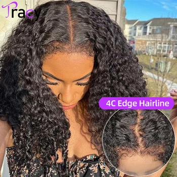 Трейси Извратени Къдрава Type 4C Hair Line HD Дантела Пред Перука От Естествена Линия на Растеж на Косата, Предварително Выщипанный Перука с Афро-Маша за Детски Човешките Коса