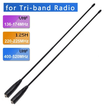 Трехдиапазонная антена ABBREE 144/222/435 Mhz за преносими радиостанции Baofeng UV-S9 BF-R3 UV-82T UV-5RX3 UV-82X3 Ham Radio