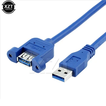 Удължител USB3.0, кабел USB 3.0, удължител за мъже и жени, синхронизация на данни без винт, жак за закрепване на панела за PC, принтер, твърд диск