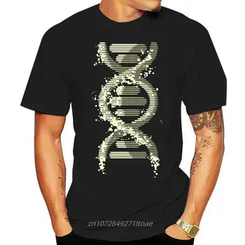 Футуристичната мъжка тениска Dna Line Art -Изображение От Adults Casual Tee Shirt
