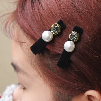 Чи-лифтинг Перлена шнола за коса, малки ароматни корейски сладки мини-кръгли перли модни щипки за коса, за жени, момичета, шнола за грим, стайлинг